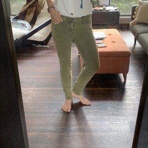 BDG mid rise skinny green corduroys